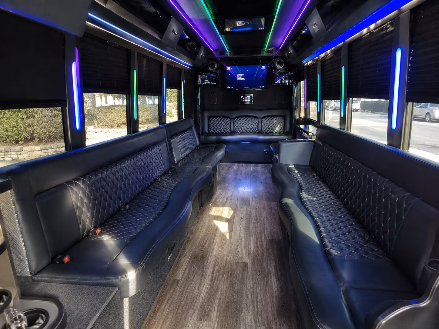 las vegas 15 passenger party bus interior