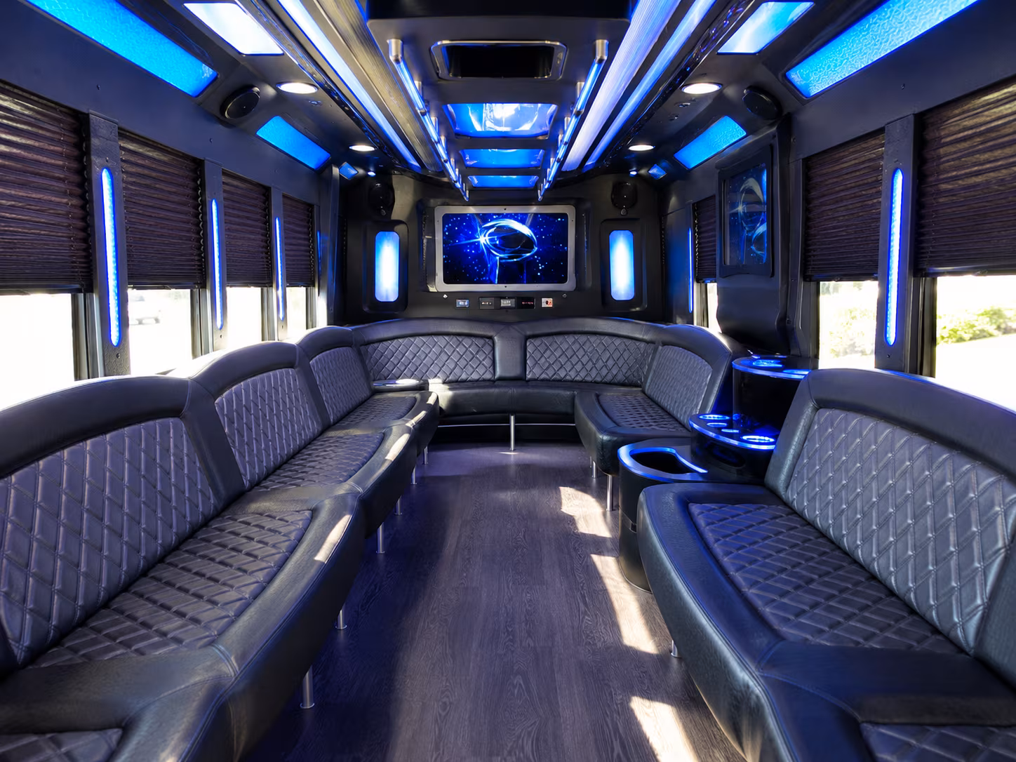 las vegas 28 passenger party bus inside