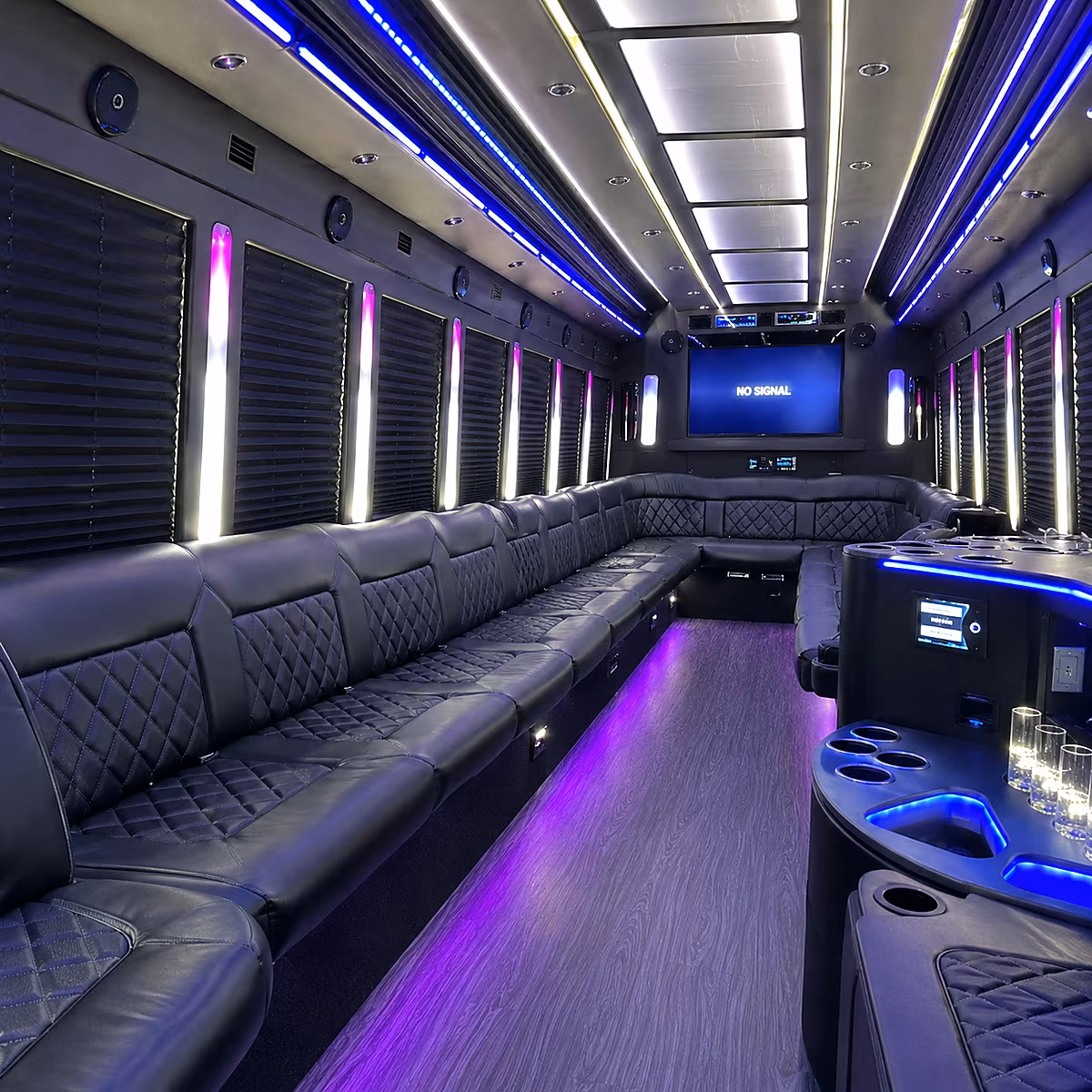 las vegas 30 passenger party bus inside