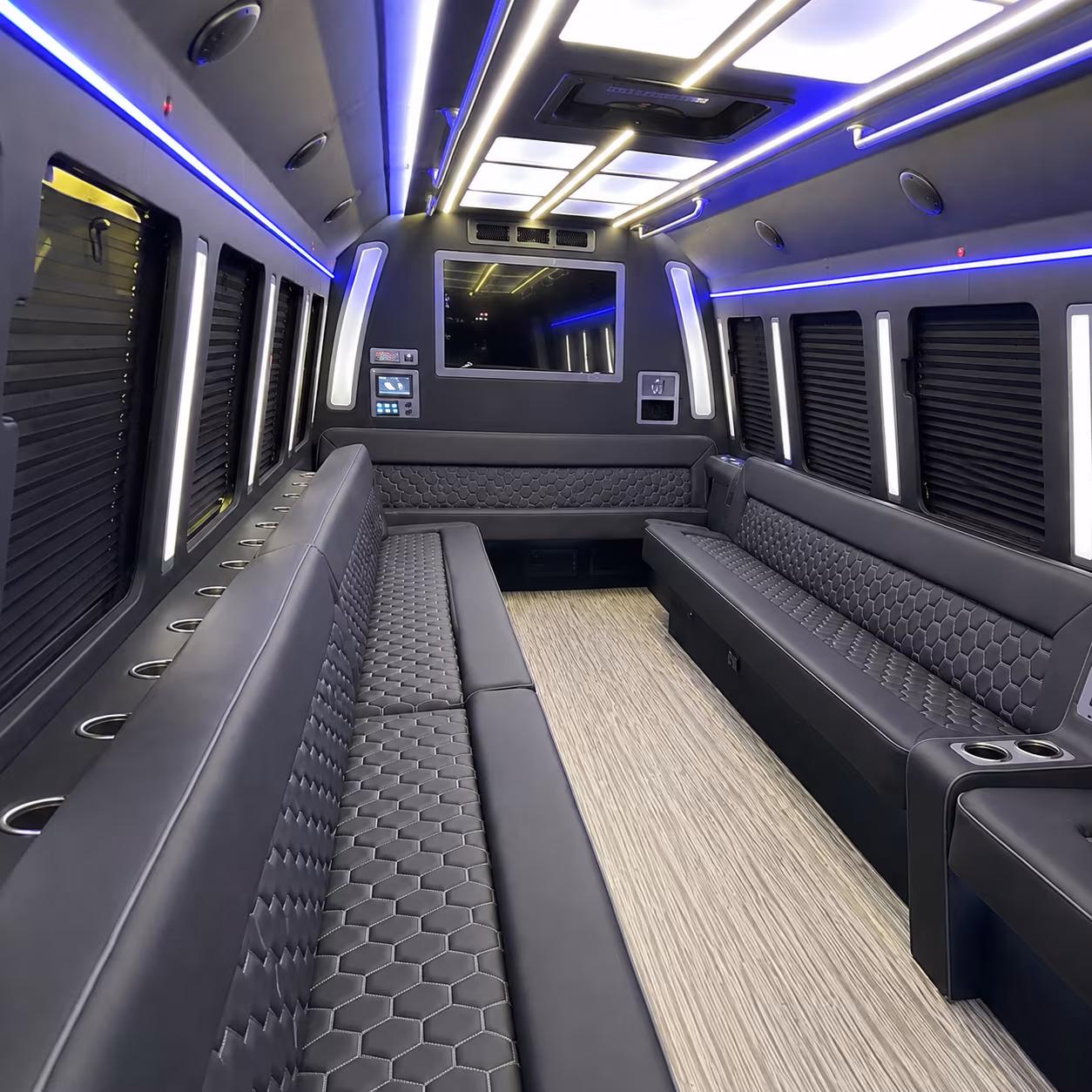 las vegas 40 passenger party bus inside