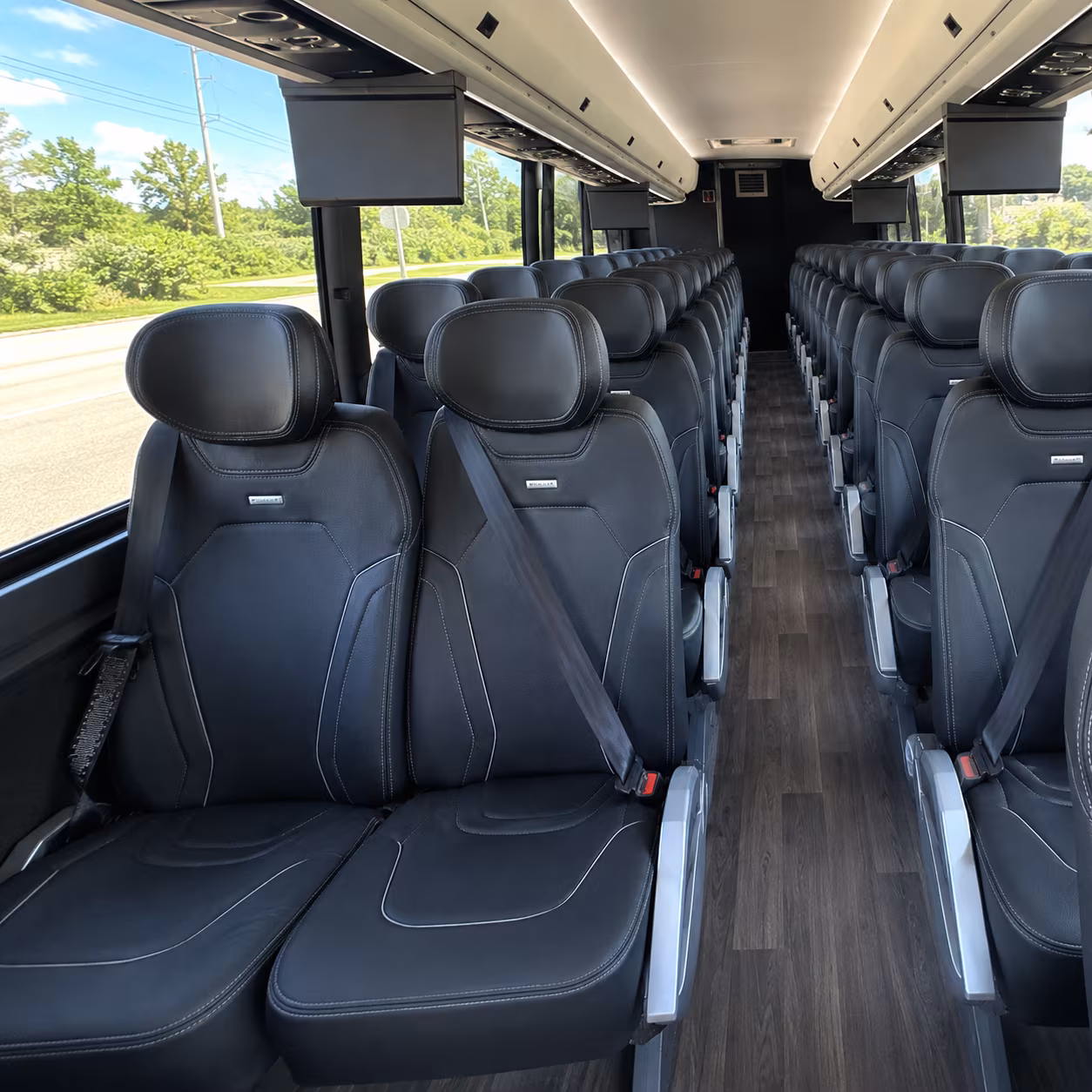 las vegas 47 passenger charter bus inside