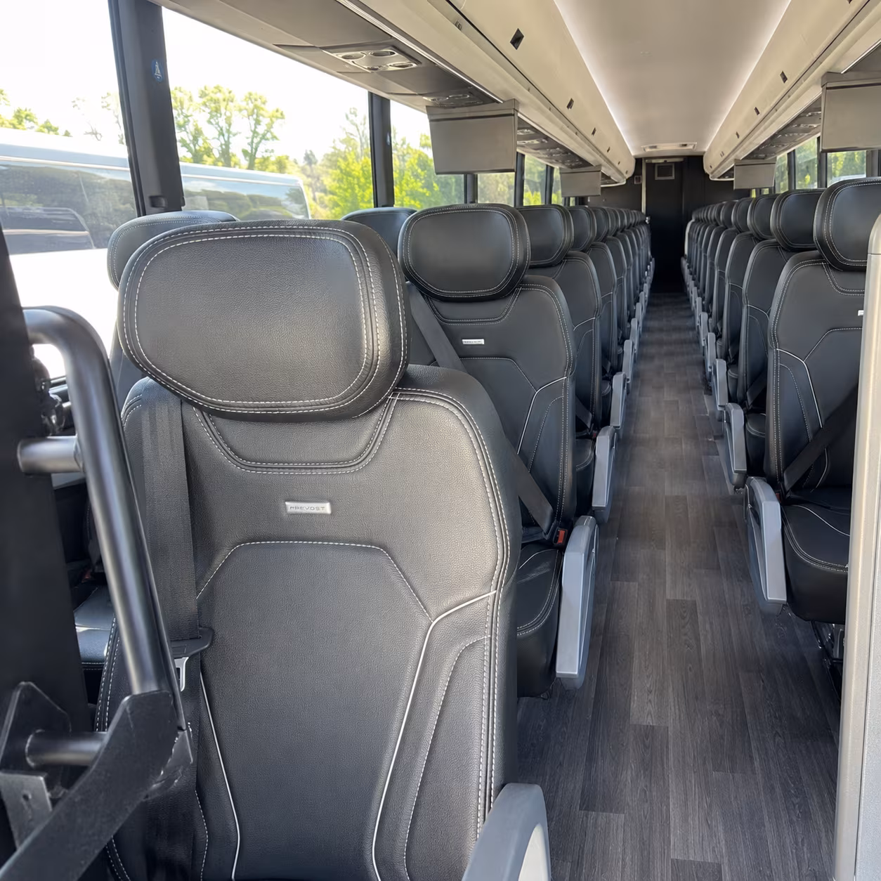 las vegas 47 passenger charter bus interior