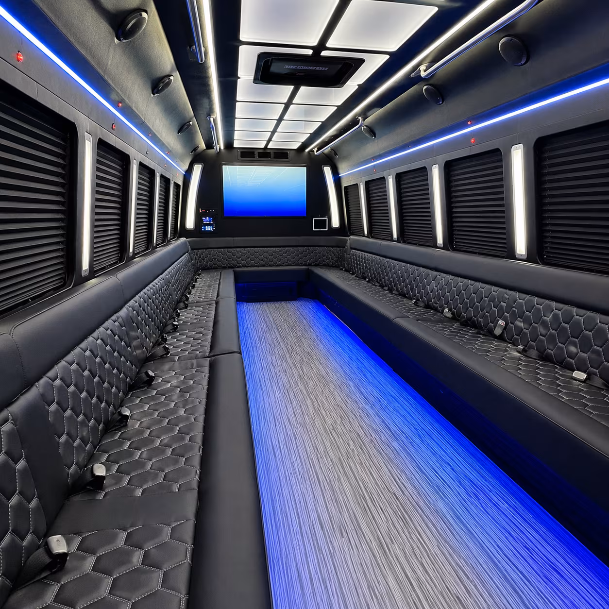 las vegas 50 passenger party bus inside